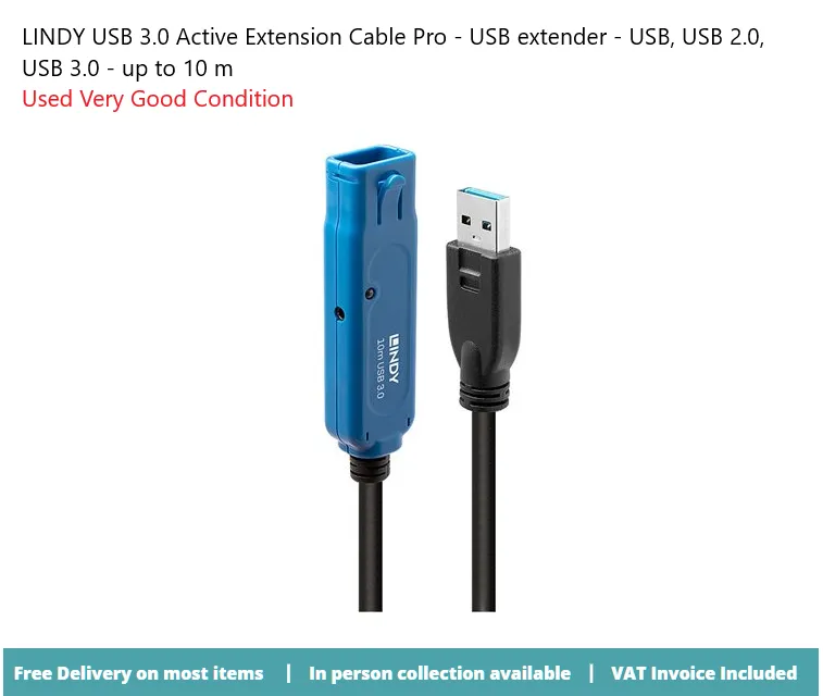 Lindy 10m USB 3.0 Active Extension Pro 43157